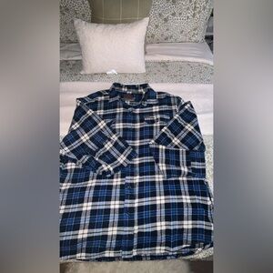 Orvis Navy and White Plaid Men's Shirt